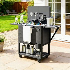 Outdoor refrigerated truck, terrace rolling freezer, black