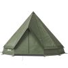 Teepee Tent Waterproof Camping Tent with Stove Jack for 4-6 People for Outdoor Camping Hiking Army Green