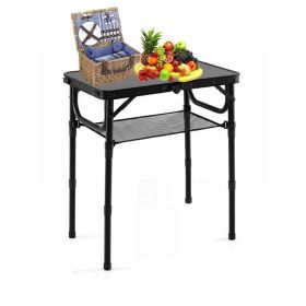 Household Portable Folding Camping Table with Storage Net