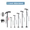 (2 Pack)5-Levels Adjustable Height Walking Stick Portable Foldable Cane Travel Camping Hiking Walking Cane w/LED Light(Logistics only For USPS.TK/TMEU