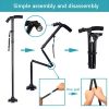 (2 Pack)5-Levels Adjustable Height Walking Stick Portable Foldable Cane Travel Camping Hiking Walking Cane w/LED Light(Logistics only For USPS.TK/TMEU