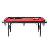 Billiards Table, 6.3 ft Pool Table, Portable Foldable Space-Saving Table, Billiard Table Set Includes Balls, Cues, Chalks and Brush