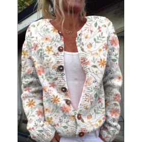 3D Digital Printing Cardigan Knitted Coat (Option: Hwjef8dcef0-3XL)