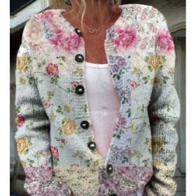 3D Digital Printing Cardigan Knitted Coat (Option: Style4-3XL)