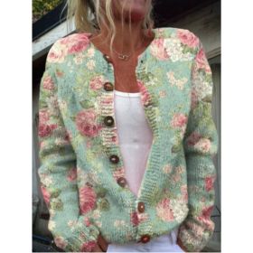 3D Digital Printing Cardigan Knitted Coat (Option: Style5-5XL)