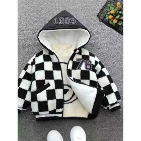 Versatile Fashion Trend Warm Jacket Clothing (Option: Black and white-M)