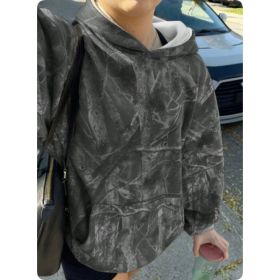 Hoodie Hot Sale Long Sleeve Jungle Maple Leaf Branches (Option: Grey-XL)