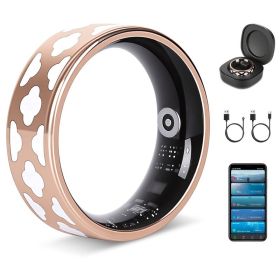 Smart Ring Health Tracker Fitness Sleep Stress HRV Tracker With Charging Case Magnetic Charging Cable For Women & Men Compatible With IOS & Andro (Option: Size 9)