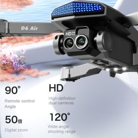 D6 Air Drone For Beginners 540 Degree  Intelligent Obstacle Avoidance Dual HD Cameras With Beauty Filter Easy Control Foldable Drone For Indoor O (Option: Black)