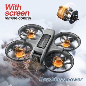 S156 8K Dual Camera Drone With 5.9 Inch HD Screen Remote Controller Brushless Motor Long Battery Life Foldable FPV Quadcopter For Aerial Photogra (Option: Black)