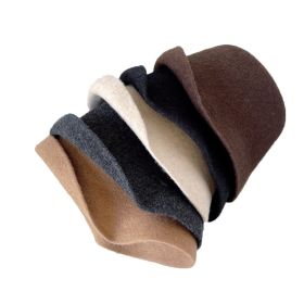 Ladies Autumn Winter Wool Knit Hats Elegant French Versatile Basin Hats (Color: Purple)