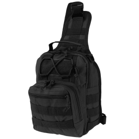 Mens Backpack Tactical Sling Shoulder Bag Molle Travel Chest Pack Outdoor Hiking (Model: Black)