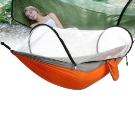 Portable Hammock Tent for Camping/Hiking/Outdoor Travel (Color: Orange & Gray, Type: Hammock)