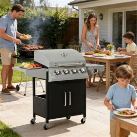 Burner, gas grill, outdoor barbecue grill (Color: Silver)