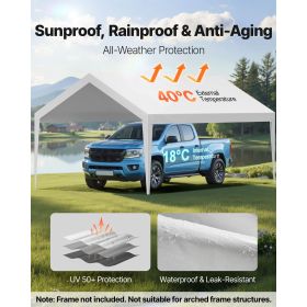 Carport Replacement Canopy, 12 x 20 ft Potable Garage Tent Top Tarp, UV-Resistant & Waterproof Car Shelter Tarp (size: 12x20 Ft)
