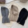 Autumn Winter Knit Hat Zipper Warm Neck Cover Head Wool Neck Hat