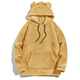 Men's Casual Cool Fashion Sweater Coral Fleece Jacket (Option: Beige-M)