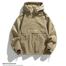 Half Zipper Pullover Men's Spring And Autumn New Hooded Fir Sweater (Option: Green-S)