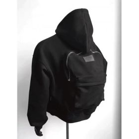 Back Schoolbag Design Men's Coat Flower Gray (Option: Black-L)