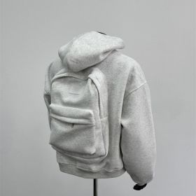 Back Schoolbag Design Men's Coat Flower Gray (Option: Light Gray-L)