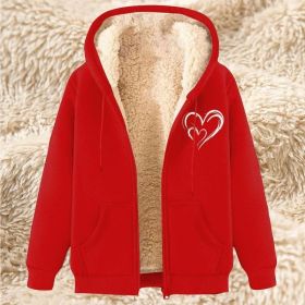 Sweater Men's Fleece-lined Thickened Men's Winter Lambskin (Option: 17 Red-XL)