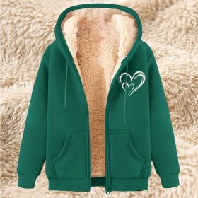 Sweater Men's Fleece-lined Thickened Men's Winter Lambskin (Option: 17 Dark Green-XL)